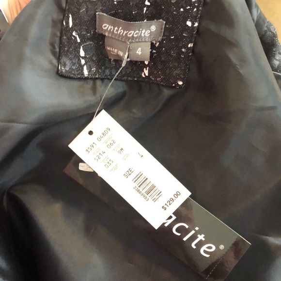 NWT anthracite Black & Silver Snakeskin Zip Jacket Size 4 - Picture 8 of 9